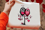 Whimsical Valentine Bird Clipart, an Illustration by OK Design (Thumbnail 5 of 6)
