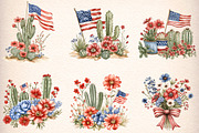 Western 4th Of July Watercolor Clipa, an Illustration by Digital Artistic99 (Thumbnail 2 of 9)