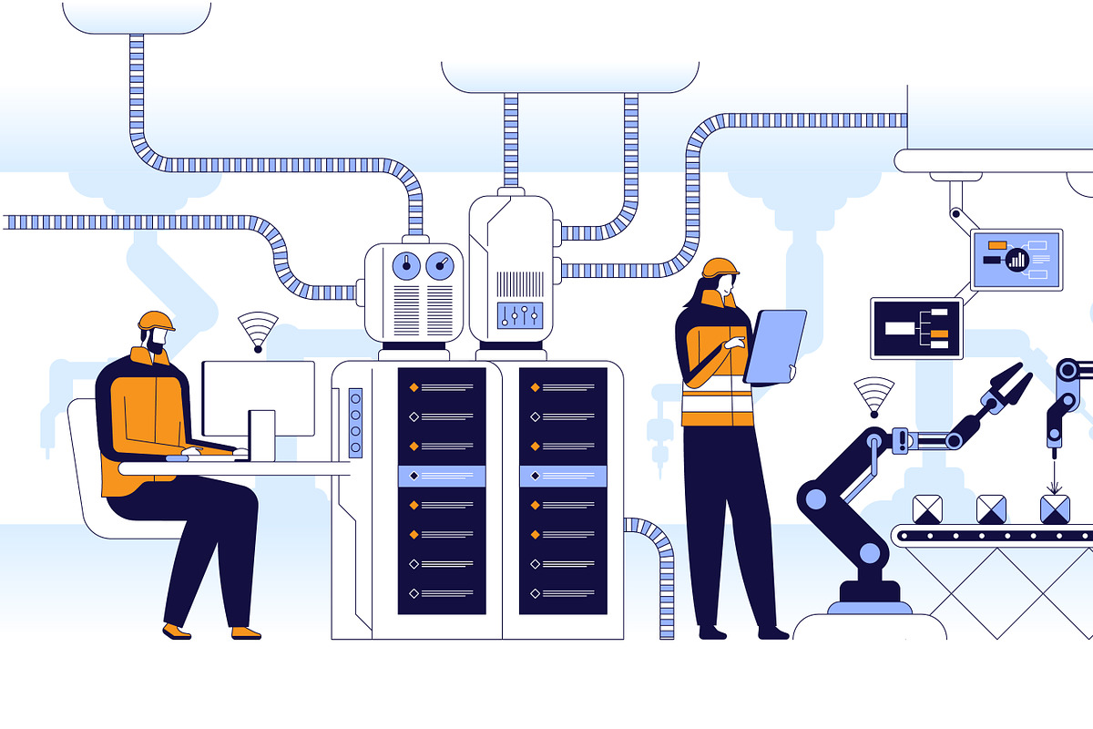 Robotics in Industrial Automation, a Technology Illustration by IcoMaker (Photo 8 of 21)