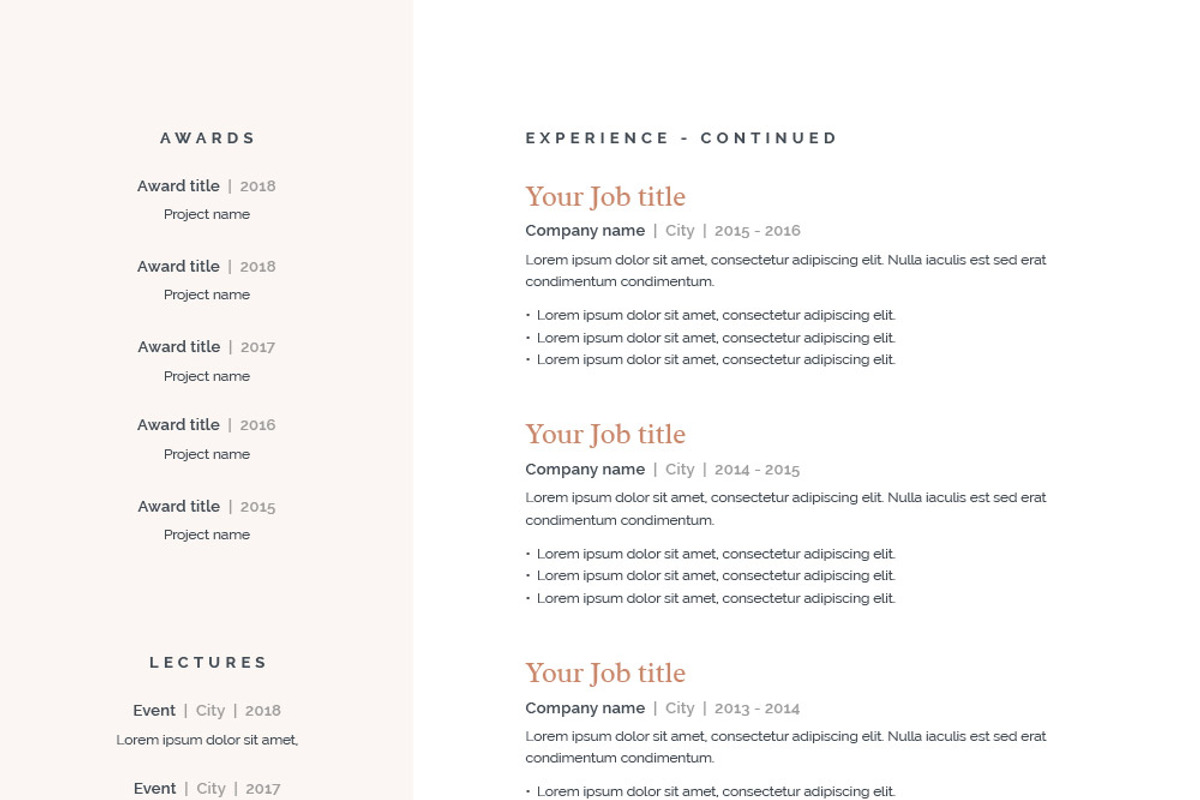 Janice | CV / resume template, a Resume Template by CV house (Photo 5 of 9)