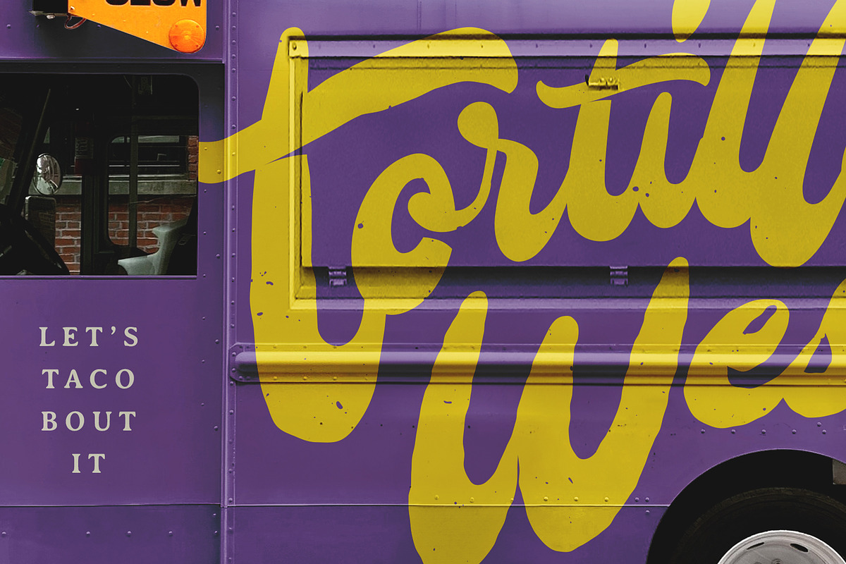 Food Truck Vinyl Wrap Mockup, an Advertising Mockup by SUH-NY (Photo 2 of 17)