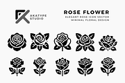 Rose Icon, a Solid Icon by Akatype Studio (Thumbnail 1 of 3)