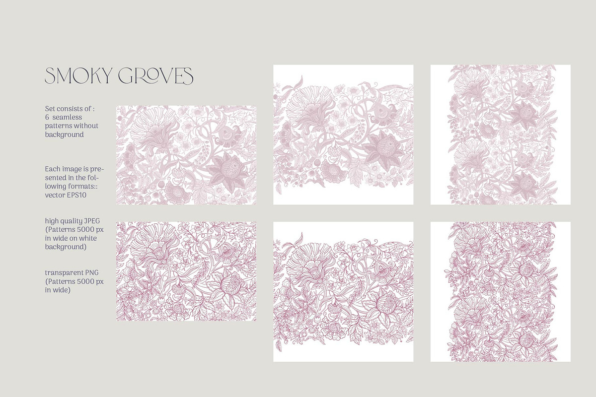 Smoky Groves Seamless Patterns, a Pattern Graphic by Elen-Lane (Photo 6 of 6)