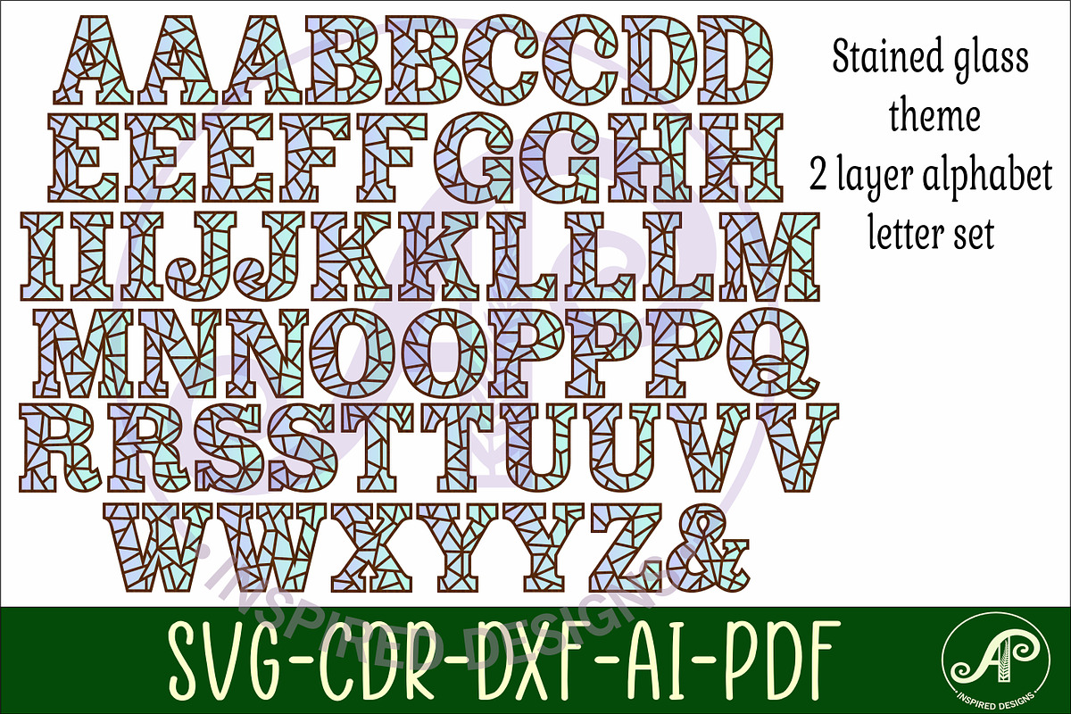Stained glass alphabet set. 2 layer, an Object Graphic by A P Inspired Designs (Photo 7 of 7)