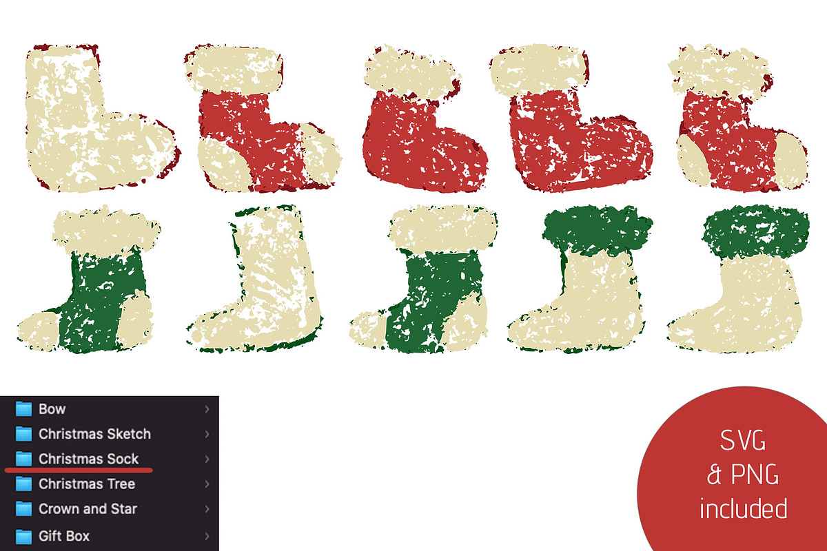 Crayon Christmas. Chalk Texture SVG, an Object Graphic by MariiaVD (Photo 4 of 8)