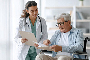 Doctor consulting an elderly patient, a Health & Medical Photo by 7DesignLab