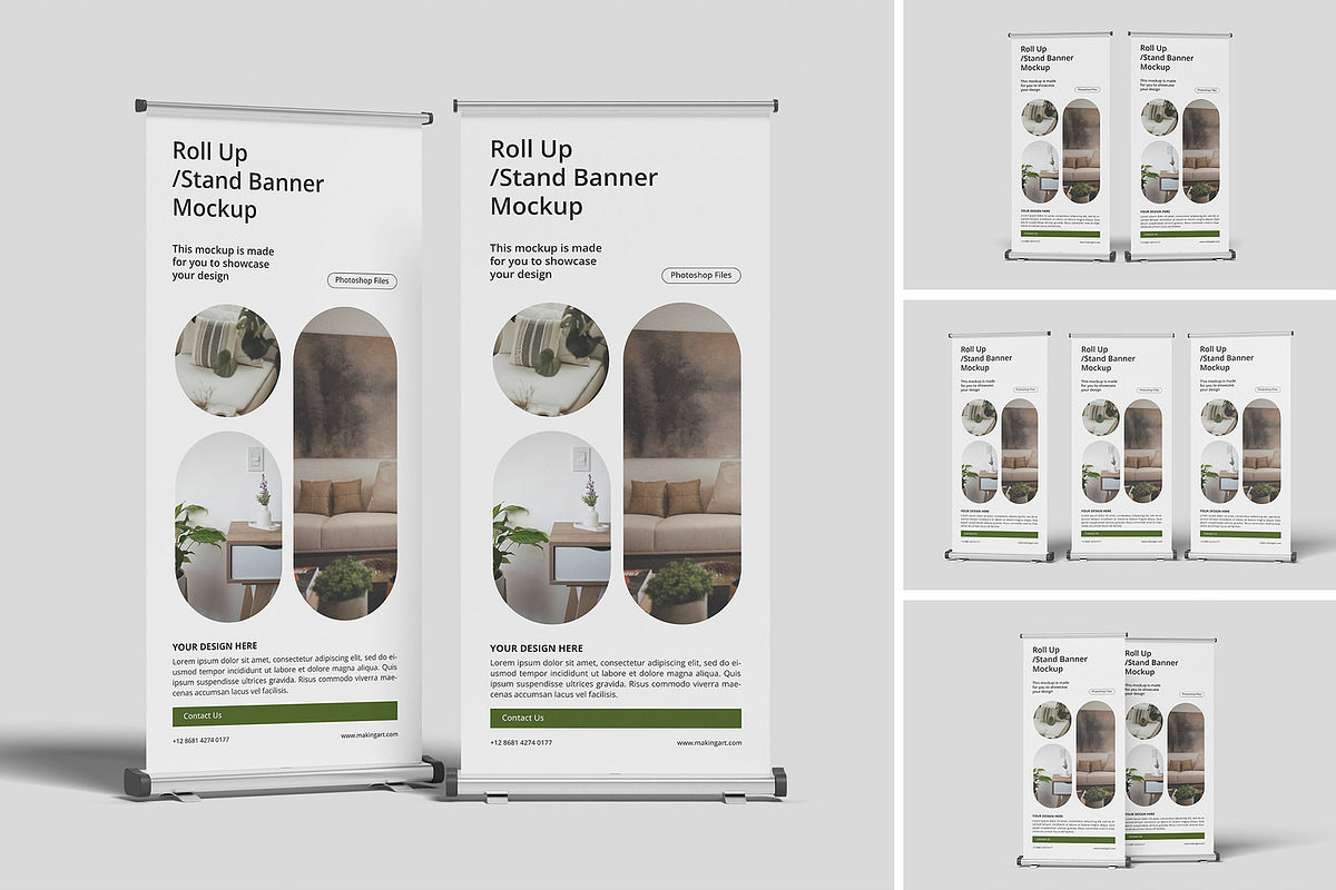 Realistic Roll Up Banner Mockup PSD, an Advertising Mockup by MA-KING_ART (Photo 1 of 5)
