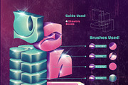 Eazy 3D Lettering Builder Procreate, a Brush Add-On by Shoutbam (Thumbnail 3 of 6)