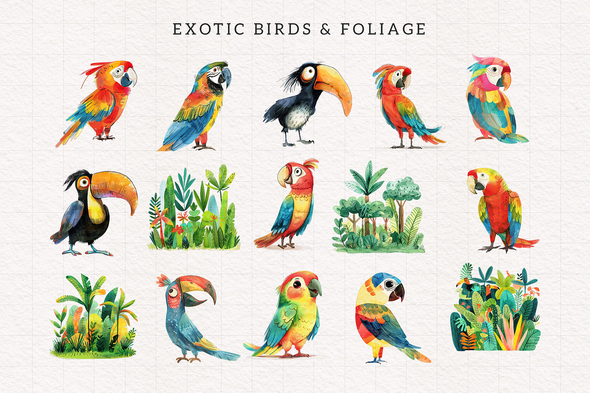 Quirky Rainforest Animals, an Animal Illustration by PaintPixelCo (Photo 4 of 19)
