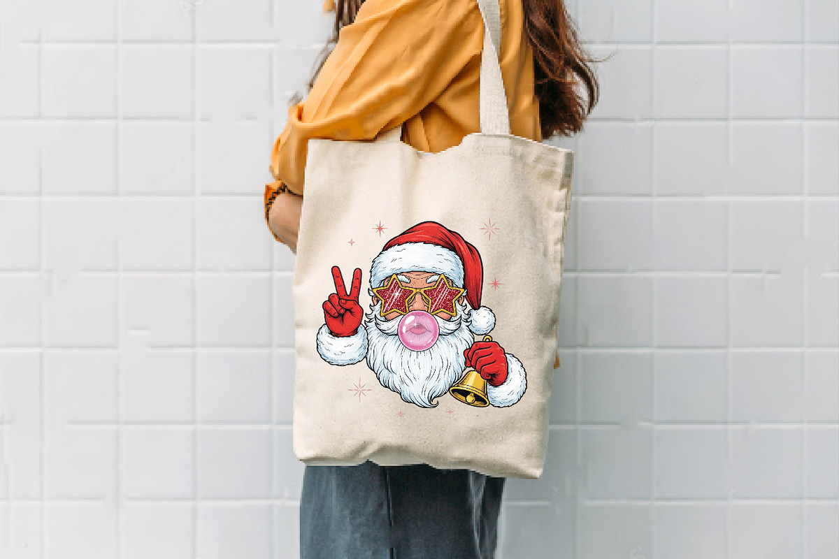Retro Santa Blowing Bubble PNG, an Illustration by Dream Creation (Photo 3 of 4)