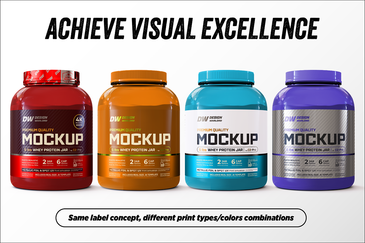 5lb Whey Protein Jar Mockup C2-Pro, a Packaging Mockup by Design Warlord (Photo 9 of 16)