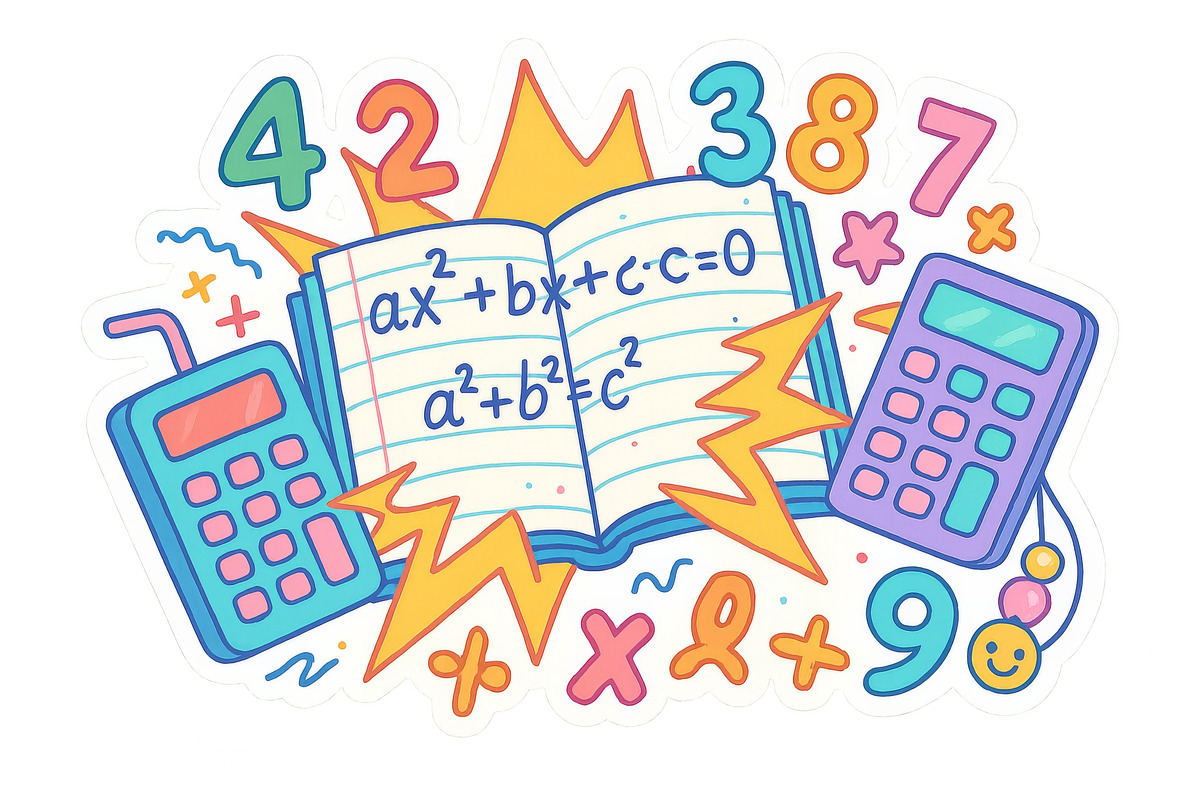 Mathematics and calculator doodles f, an Illustration by Dvoevnore photos