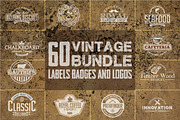 60 Vintage Badges and Logos Bundle, a Branding & Logo Template by shazi (Thumbnail 1 of 21)