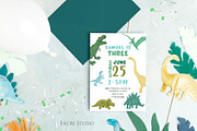 Dinosaur Birthday Invitation, an Invitation Template by Encre Studio (Thumbnail 3 of 5)
