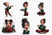 Quirky Christmas Girl Clip Art, an Illustration by CreationArt (Thumbnail 5 of 5)