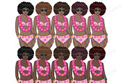 Aloha Girls | Summer Clipart, a Person Illustration by GlamArtZhanna (Thumbnail 2 of 5)