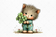 Whimsical St Patrick's Day Cat PNG, an Illustration by Craft Nest (Thumbnail 11 of 11)