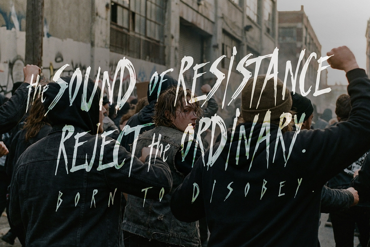 Punksters Trauma - Break the Rules, a Handwritten Font by HypeWorksCo (Photo 2 of 14)