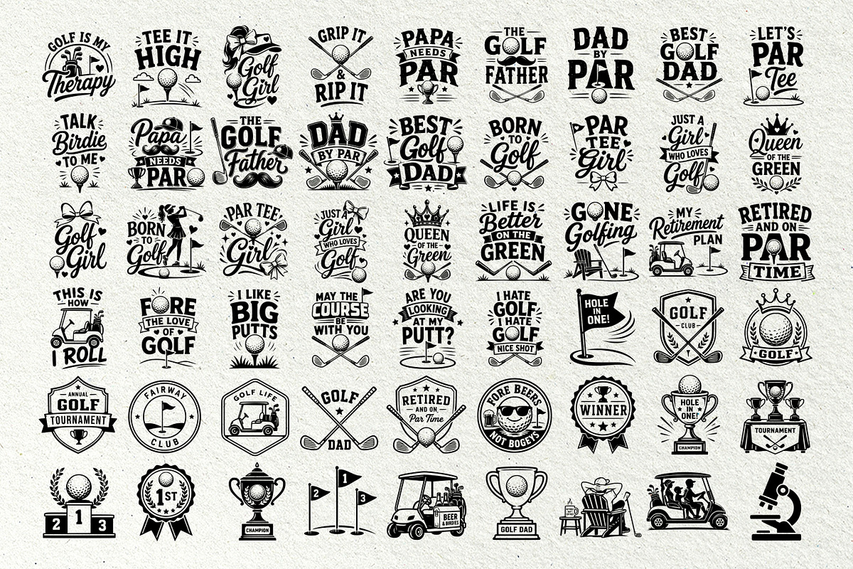 Golf SVG Bundle Sport Icons, an Outline Icon by DENIDigitalArtSudio (Photo 1 of 7)