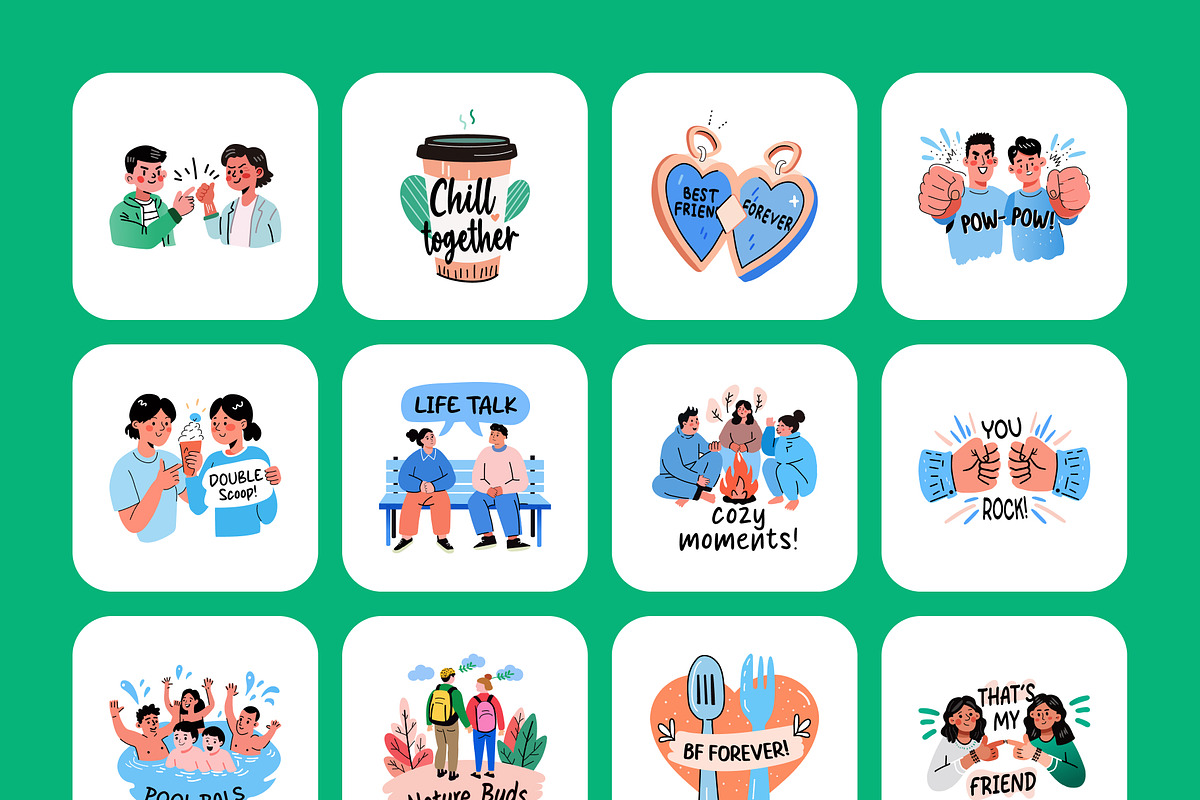 Friends Stickers Pack, an Emoji Icon by Prosymbols (Photo 8 of 9)