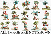 Whimsical Summer Beach Palm Tree PNG, an Illustration by Canvas Craft (Thumbnail 3 of 7)