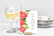 Red Rose Floral Wedding Menu, a Stationery Template by Beyond Muse (Thumbnail 2 of 3)