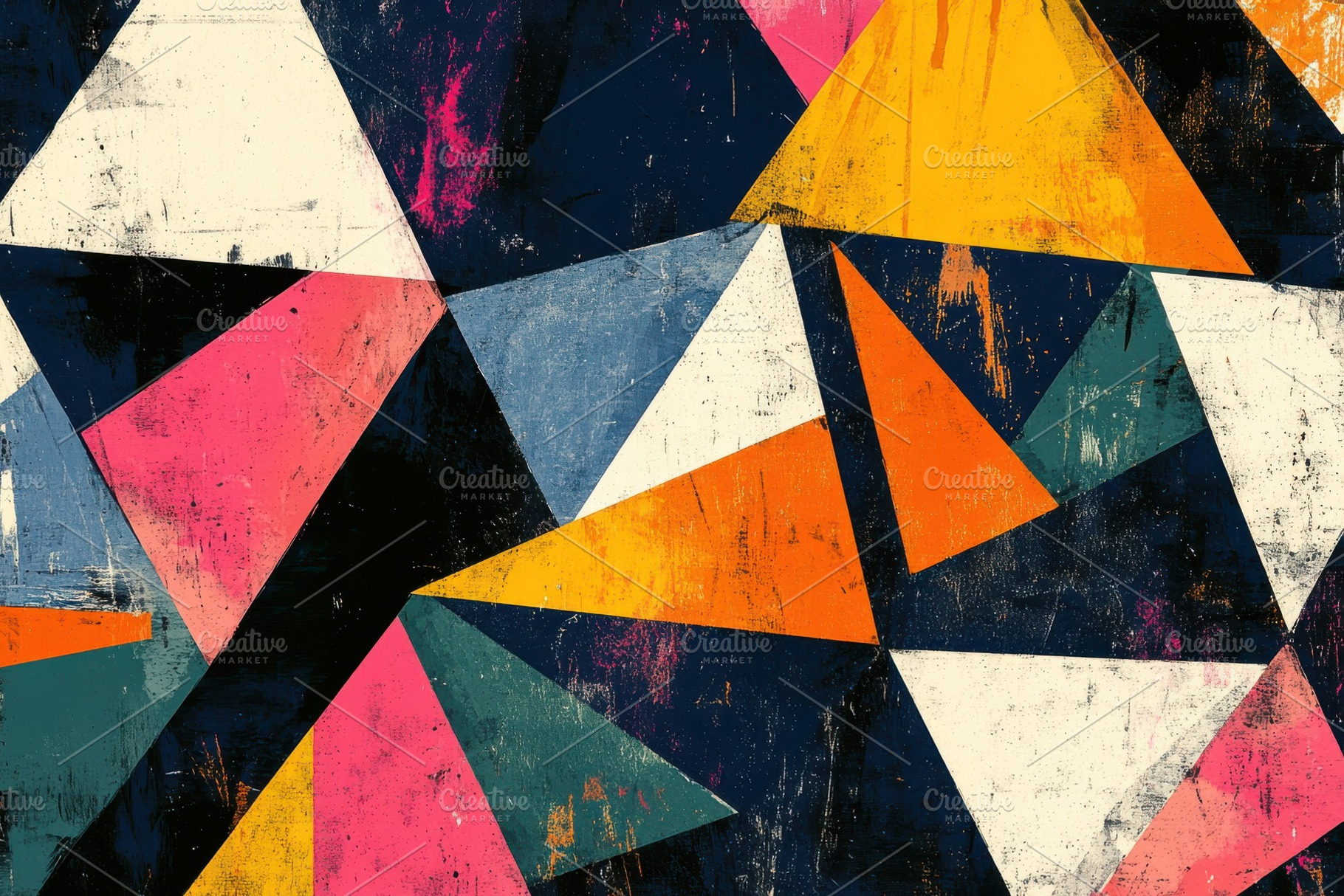 Abstract Geometric Triangle Art Colo, a Photo by Pixeness Studio