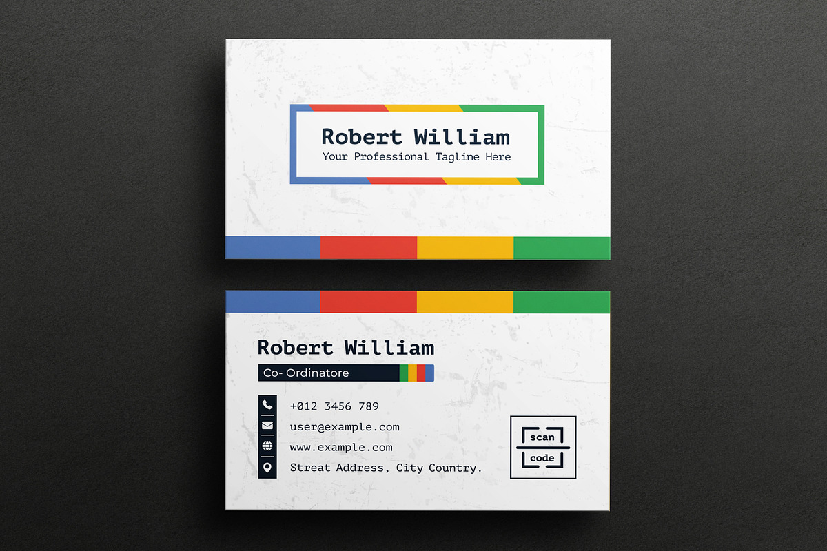 Business Card With Flat Card Layout