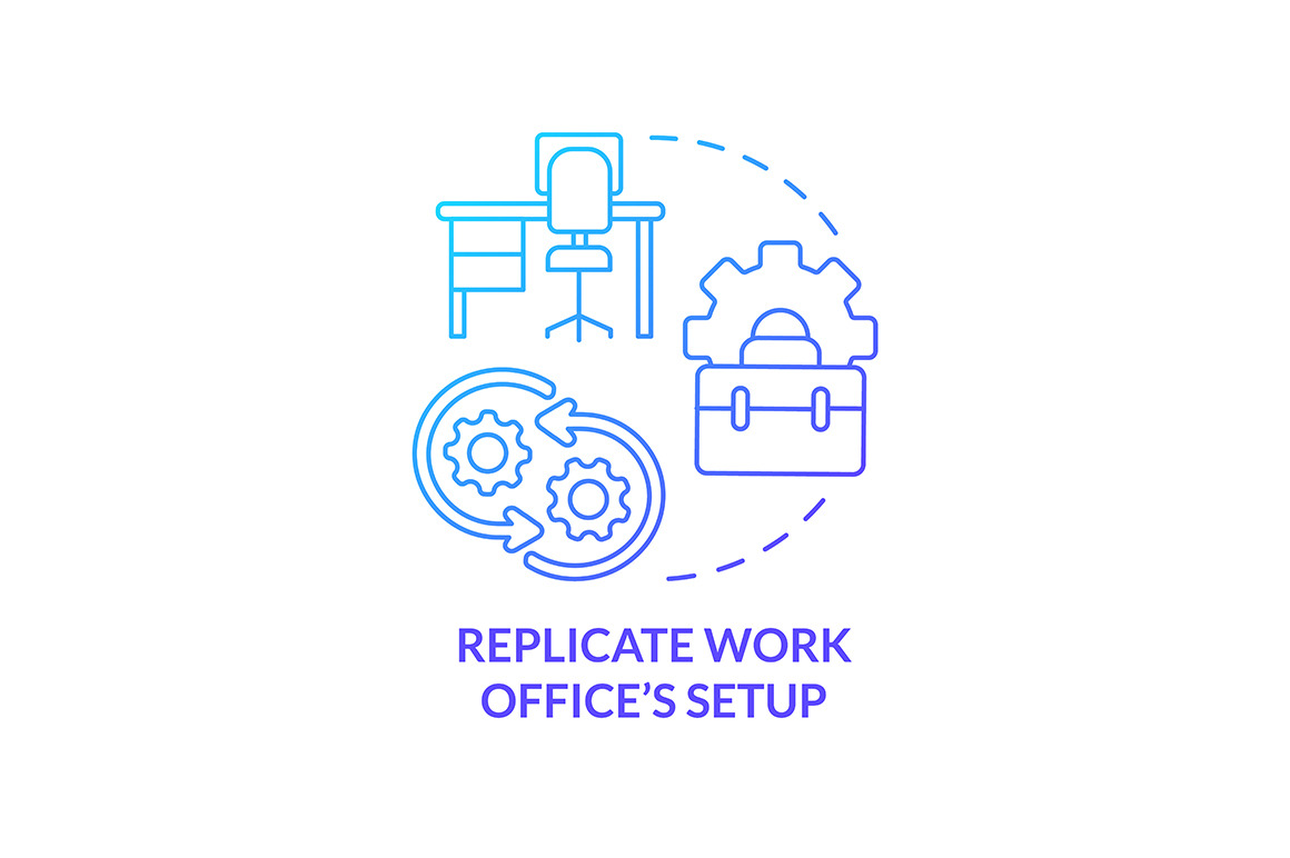 Replicate work office setup icon, an Outline Icon by bsd studio ...