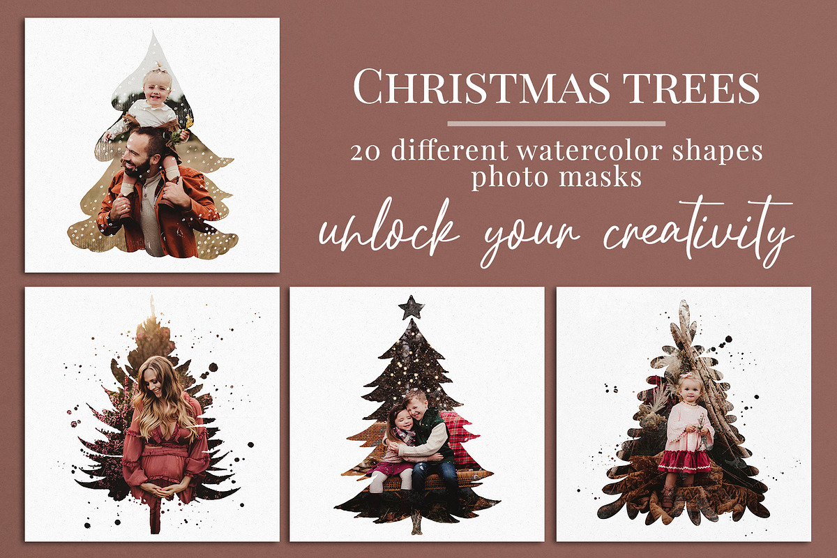 Christmas trees photo masks, a Layer Style Add-On by BrownLeopard (Photo 1 of 6)