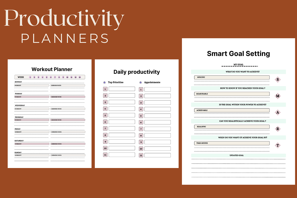 Productivity Planner - 65-Pages, a Stationery Template by Local Marketing Templates (Photo 5 of 7)