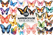 Butterfly Silhouettes Clipart, an Illustration by CreationArt (Thumbnail 1 of 5)