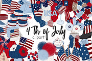 4th of July Dark Clipart, a Decorative Illustration by GlamArtZhanna (Thumbnail 1 of 4)