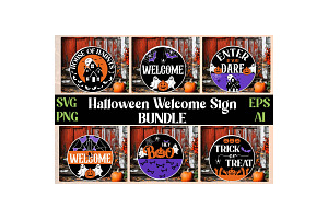 Halloween Round Door Sign Svg, an Object Graphic by Digi_Design_World
