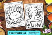 Cute Frog Coloring Pages, an Animal Illustration by Jocularity Art (Thumbnail 3 of 3)