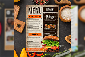 Vintage restaurant menu