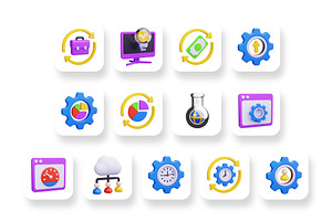 Efficiency 3D Icons