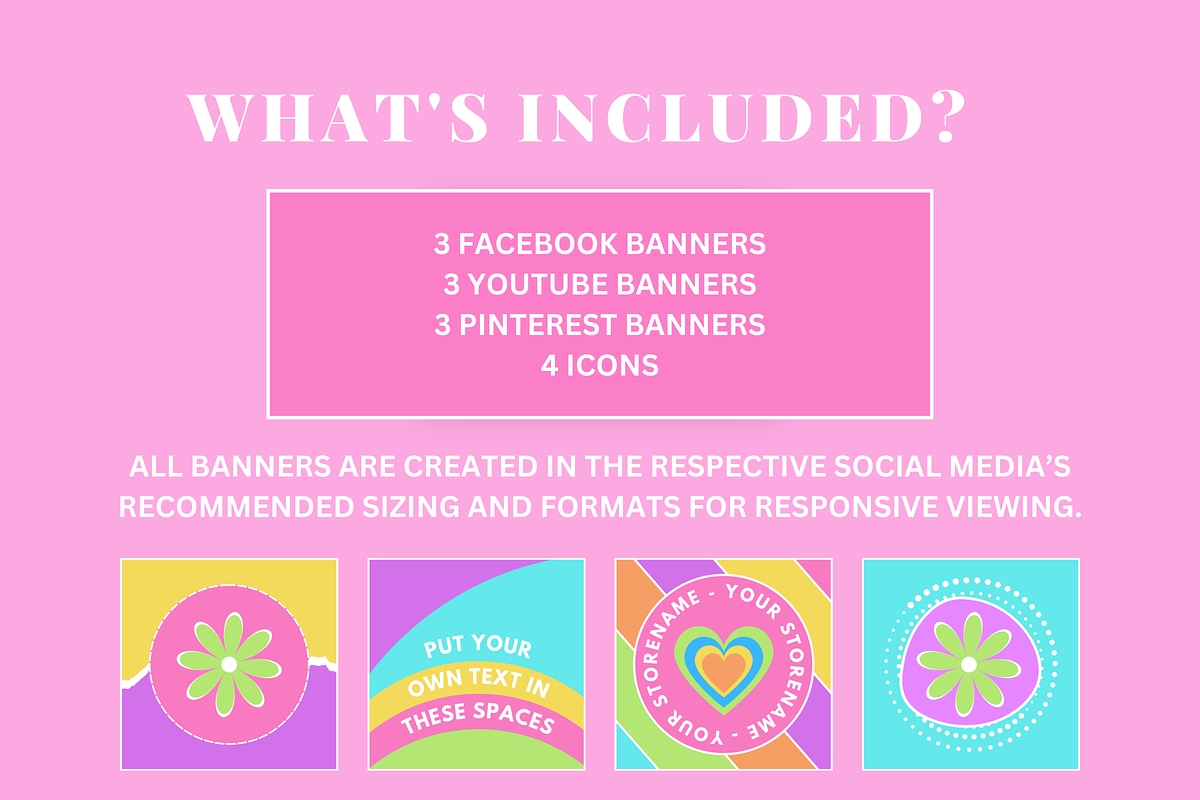 Fun Social Media Banners + Icons, a Social Media Template by SunshineStudioBoutique (Photo 7 of 9)