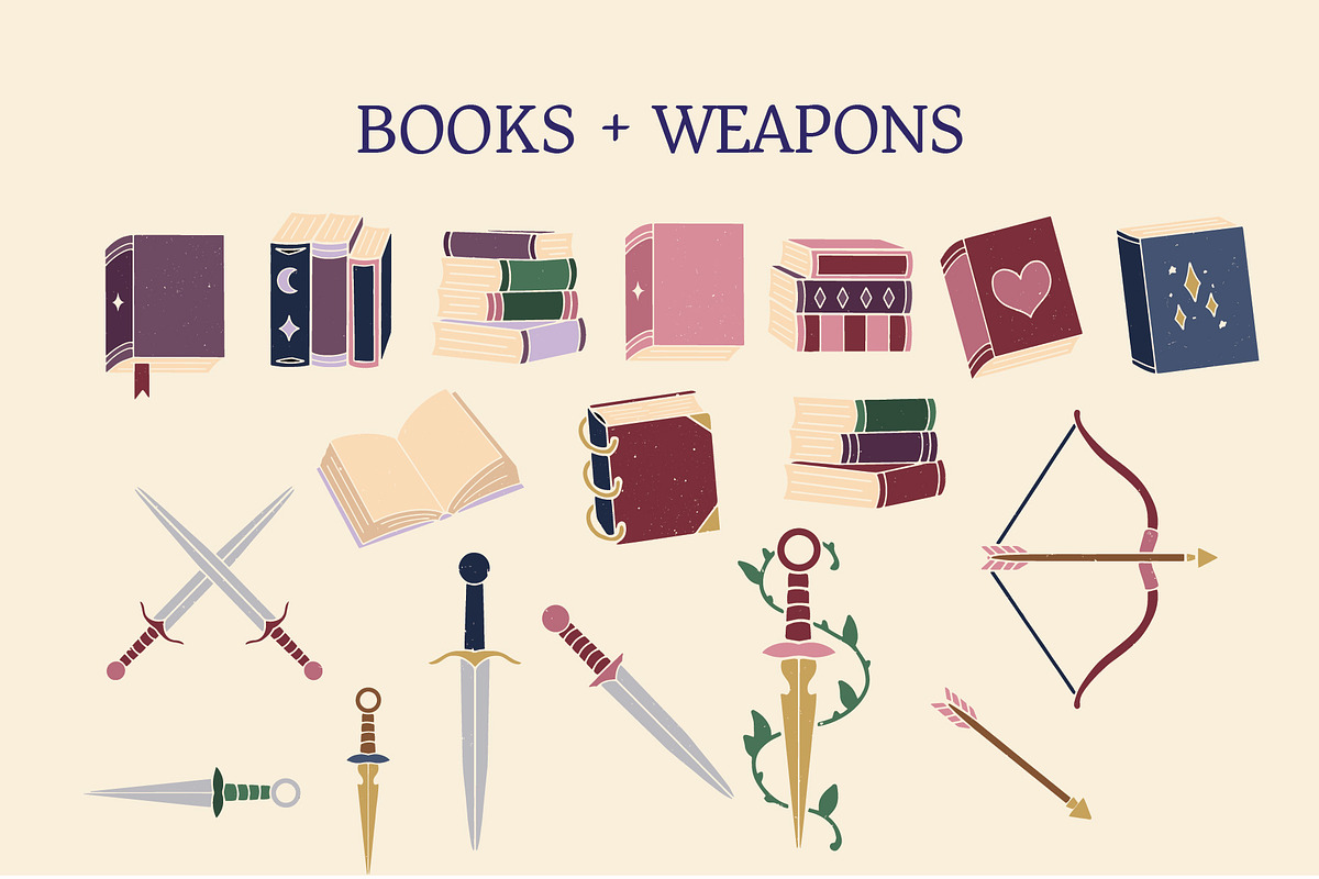 Romantasy Romance Book Clipart, an Object Illustration by Ginny and Sam (Photo 2 of 16)
