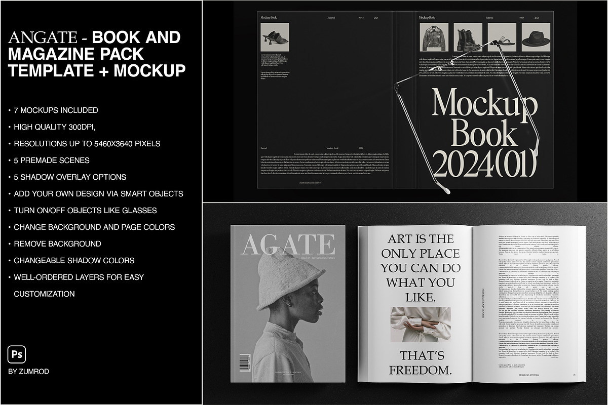 Book & Magazine Mockup (PSD) Bundle, a Books & Magazine Mockup by Zumrod (Photo 1 of 20)