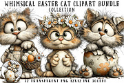 Whimsical Easter Cat Clipart Bundle, an Illustration by OK Design (Thumbnail 1 of 6)