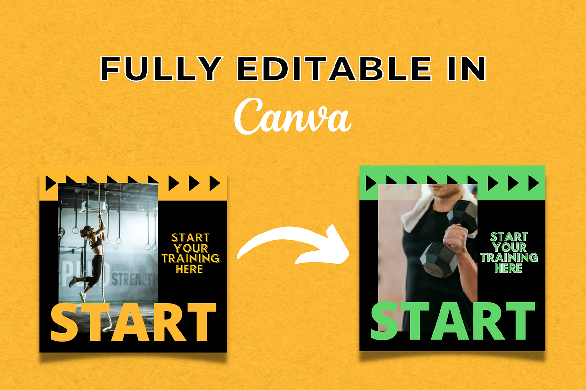 Premium Gym Canva Templates, a Social Media Template by Canvagator (Photo 3 of 3)