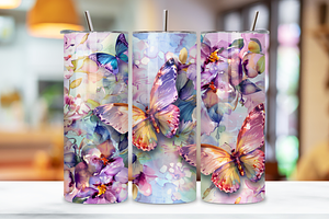 3D Spring Garden Butterfly Tumbler