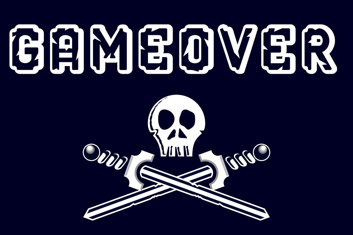 GAMEOVER_font, a Font by NicklancerShop (Photo 1 of 3)