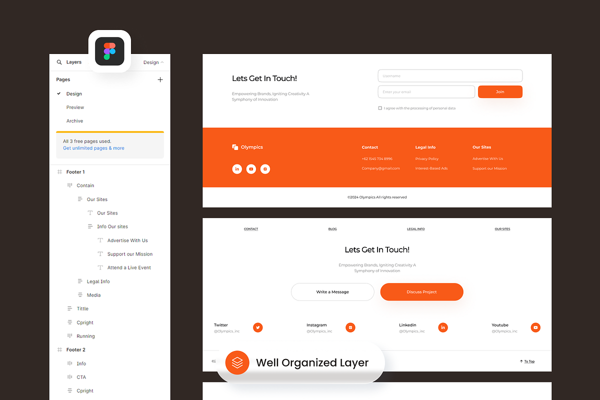 Footer - Section Website, an UI Kit Template by SLAB! Design (Photo 3 of 4)