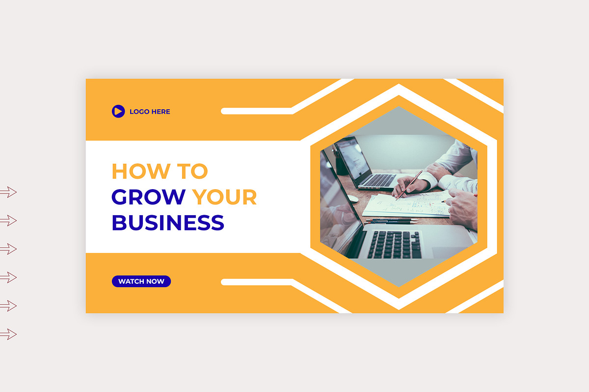 Business YouTube Thumbnail in PSD, a Social Media Template by Lakhan1998 (Photo 2 of 5)