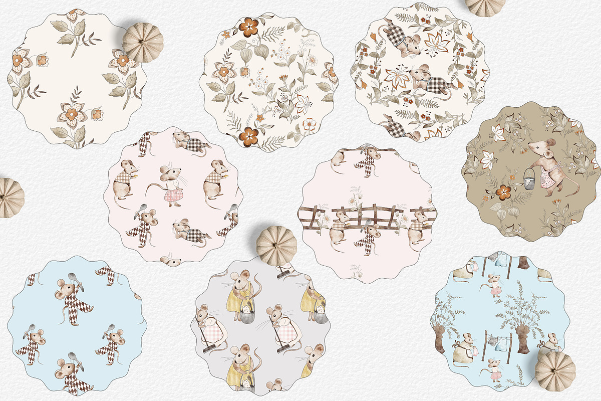 Watercolor Spring Cleaning Mice, an Animal Illustration by Pati Paints (Photo 7 of 13)