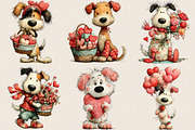 Whimsical Valentines Day Dogs Clipar, an Illustration by SVGArt (Thumbnail 8 of 8)