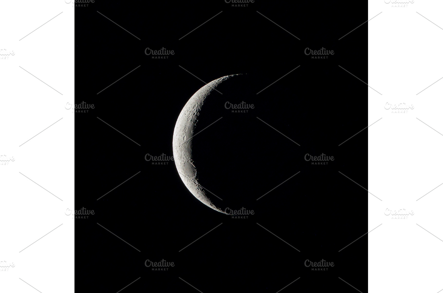 Crescent Moon Against Black Sky with, a Nature Photo by Our Amazing World