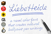 Color Font LiebeHeide, a Script Font by LiebeFonts (Thumbnail 1 of 19)
